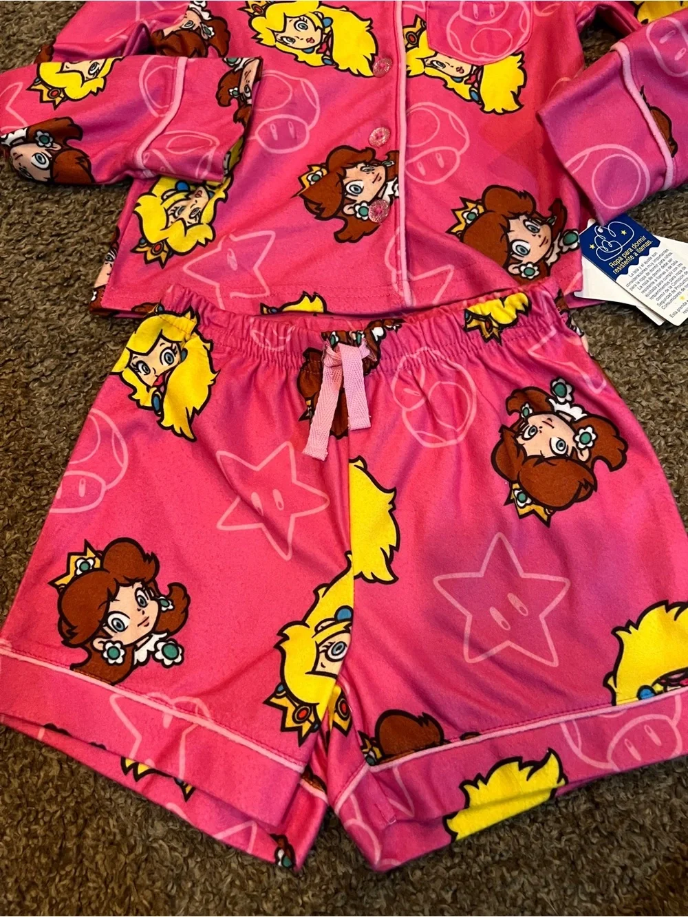 Super Mario Princess Peach Pajama Set Size XS (4-5) New